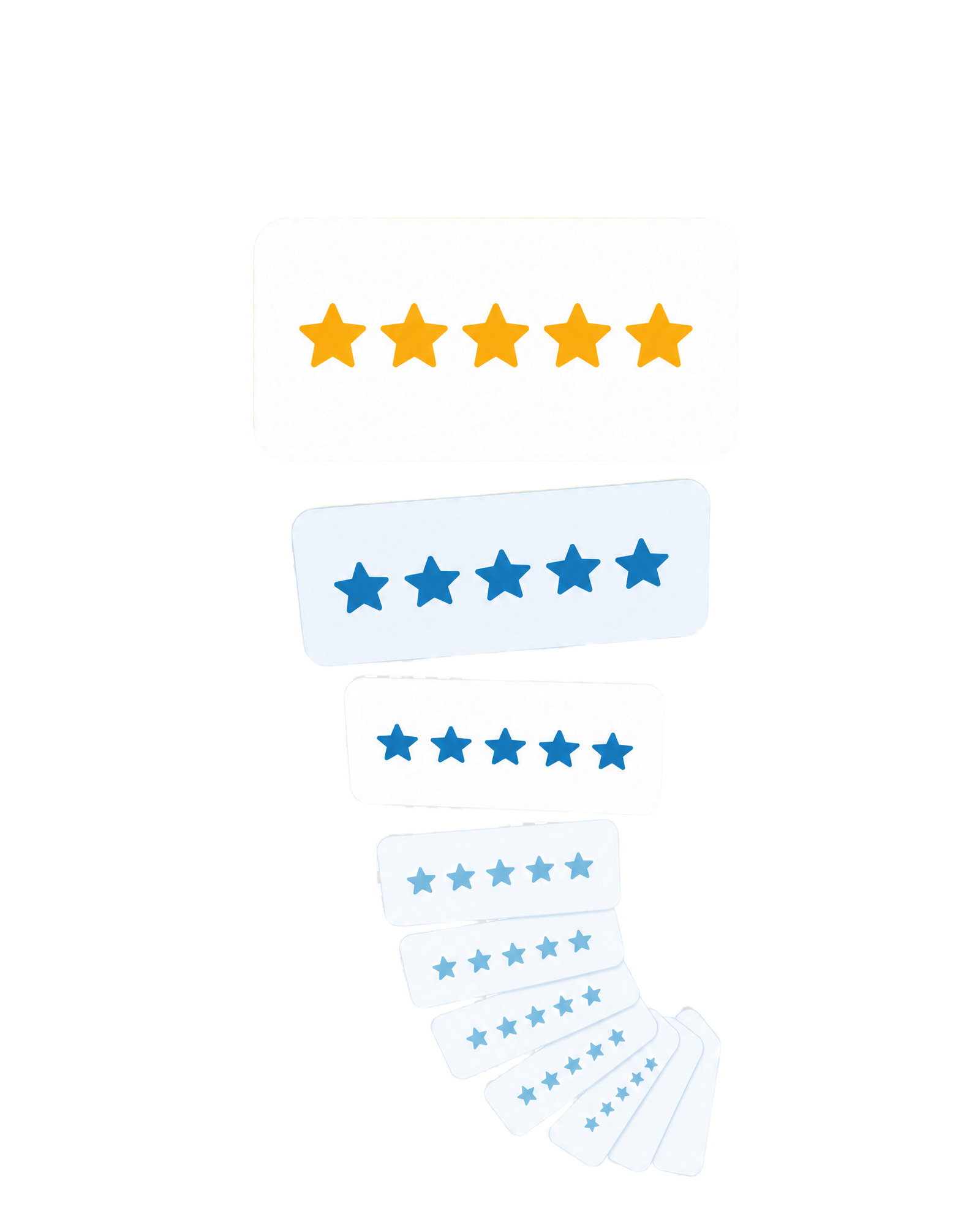 Cascading five-star reviews growing into a strong rating